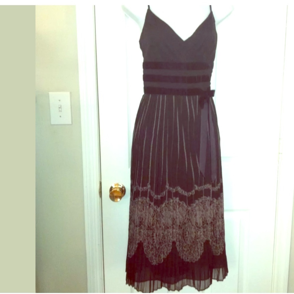 Ann Taylor LOFT Knife Pleat Dress spaghetti Strap - Picture 1 of 8